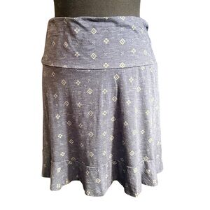 Toad&Co Blue Mini Skirt with White Pattern